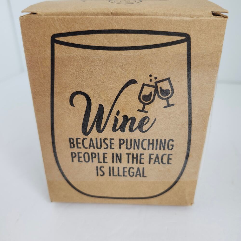 Vinakas Shatterproof Wine Glass BPA Free NEW Includes Pink Fuzzy Socks Gift